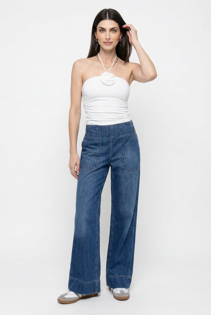 Melina | Loose Fit High Rise Wide Jeans