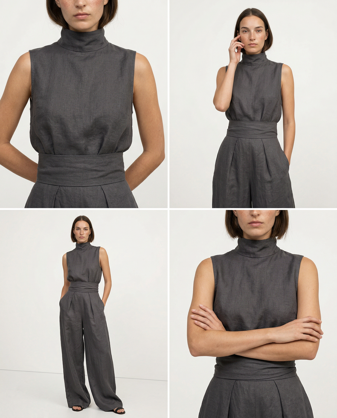 Ursuline | Linen Blend Mock Neck Set
