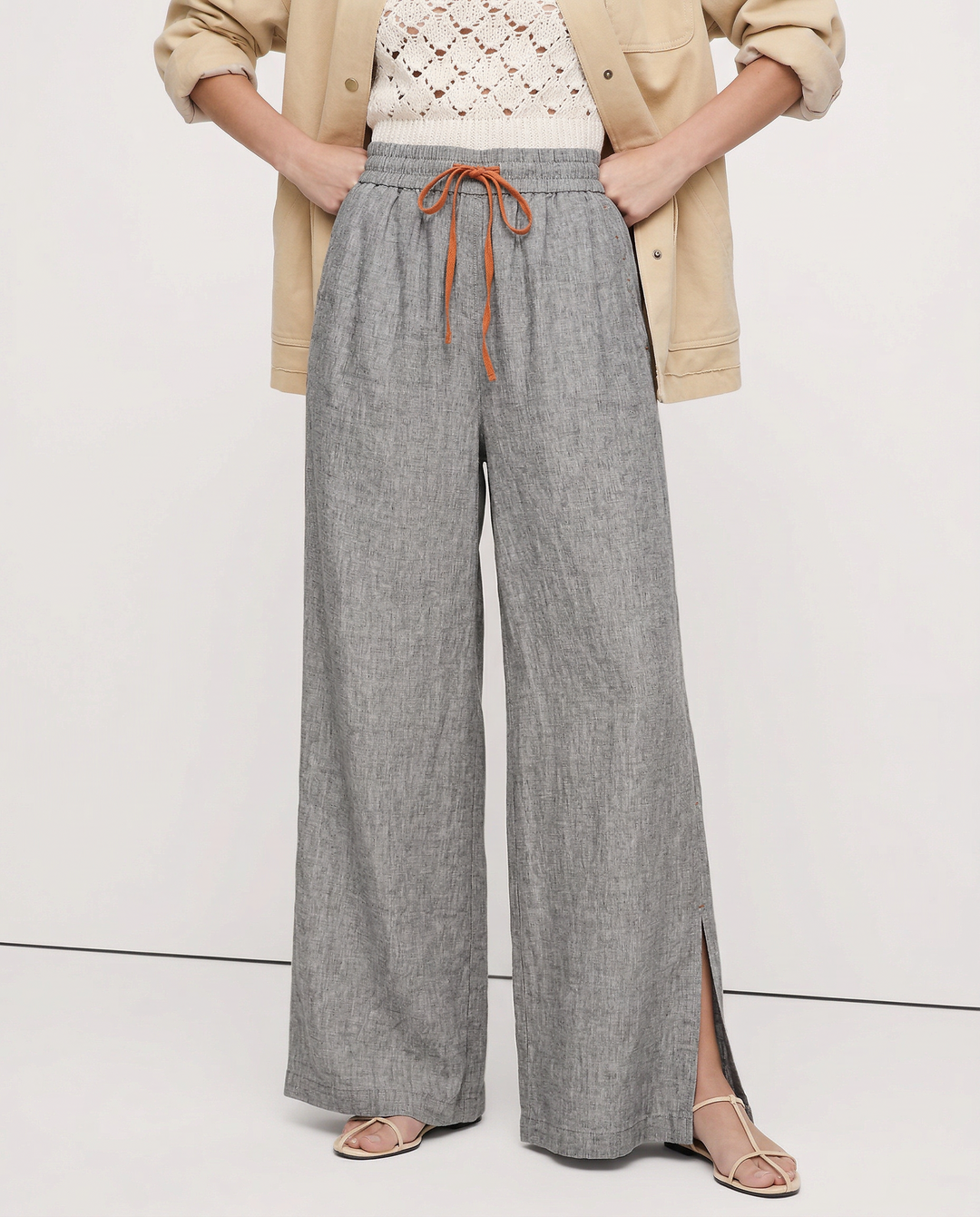 Odilia | Cotton Linen Drawstring Trousers