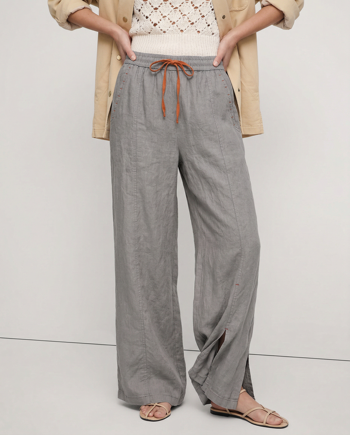 Odilia | Cotton Linen Drawstring Trousers