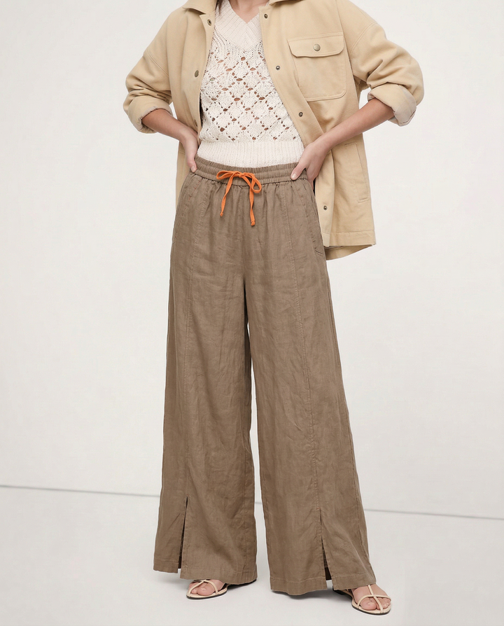 Odilia | Cotton Linen Drawstring Trousers