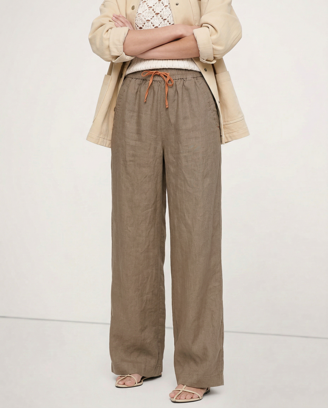 Odilia | Cotton Linen Drawstring Trousers