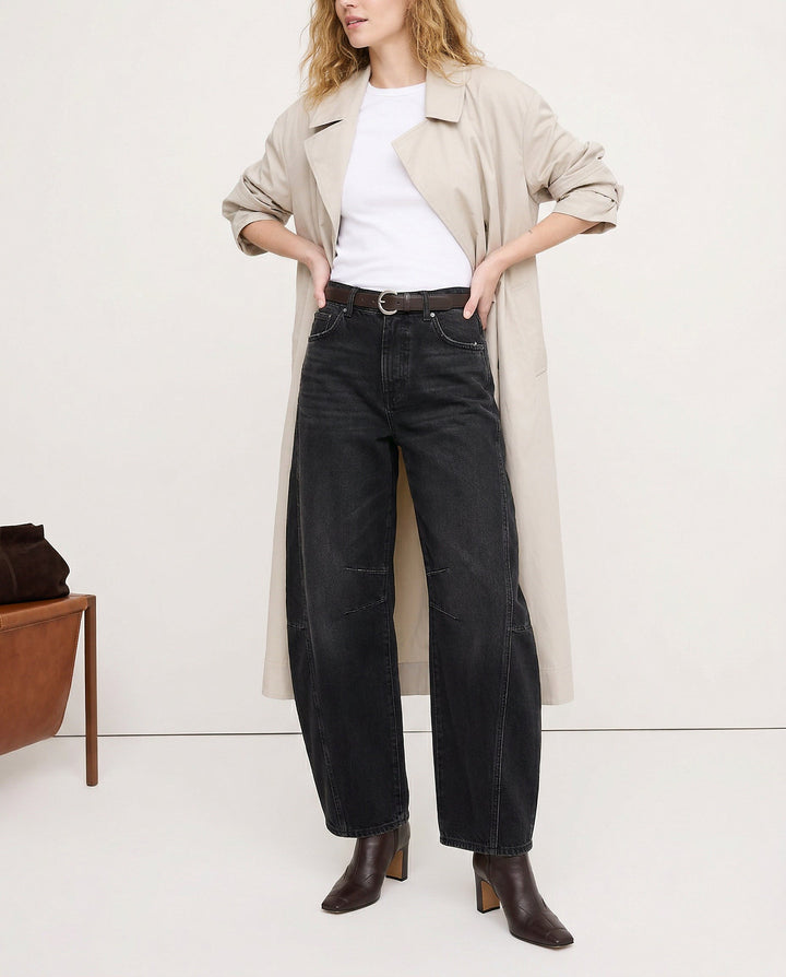 Malvine | Barrel Leg Cotton Denim Jeans