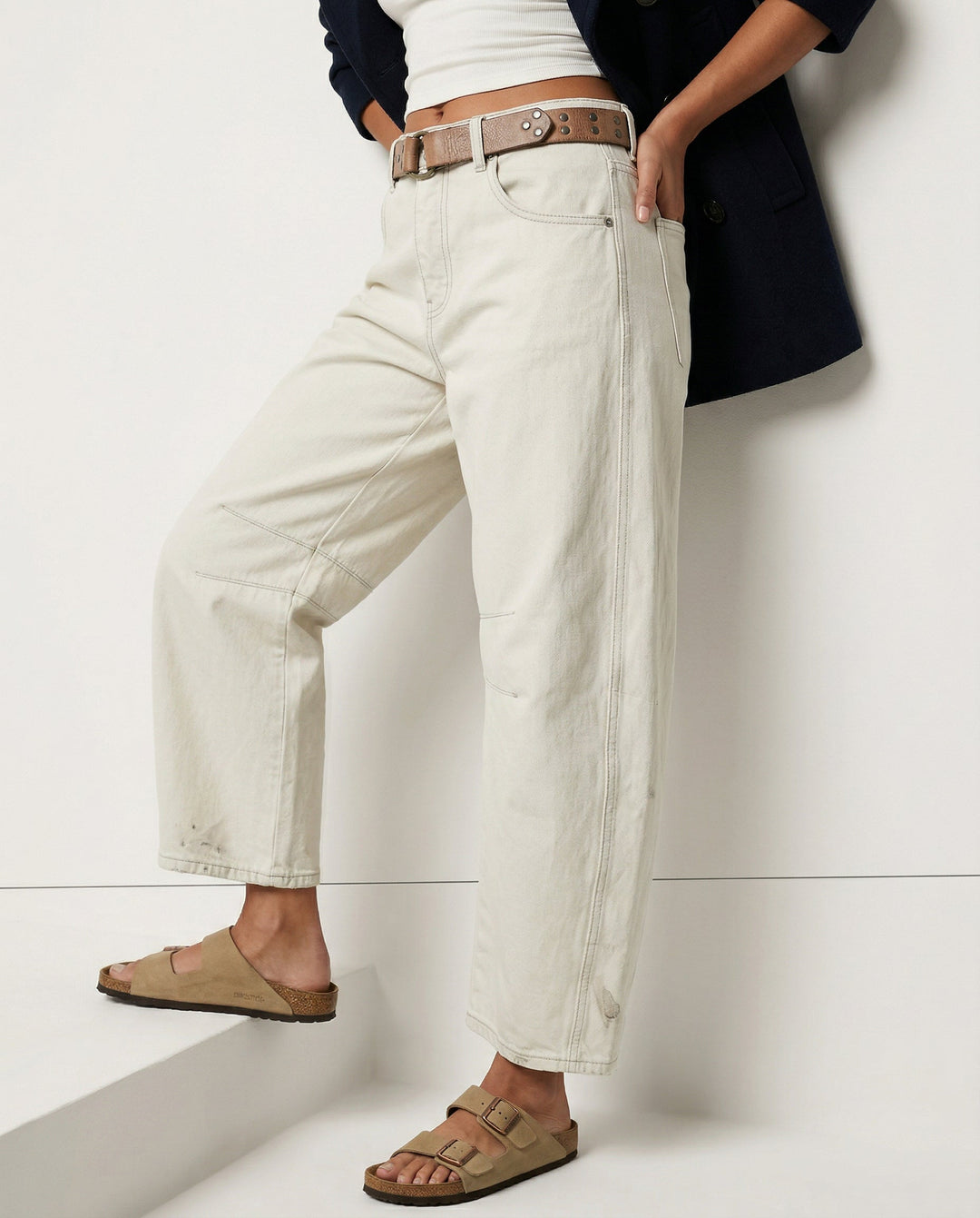 Malvine | Barrel Leg Cotton Denim Jeans