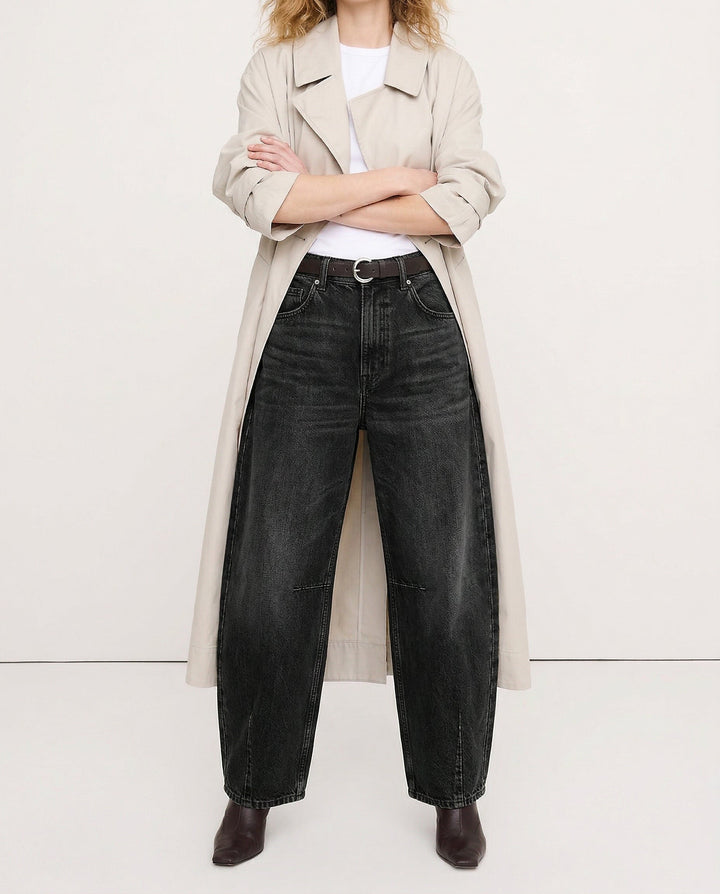 Malvine | Barrel Leg Cotton Denim Jeans