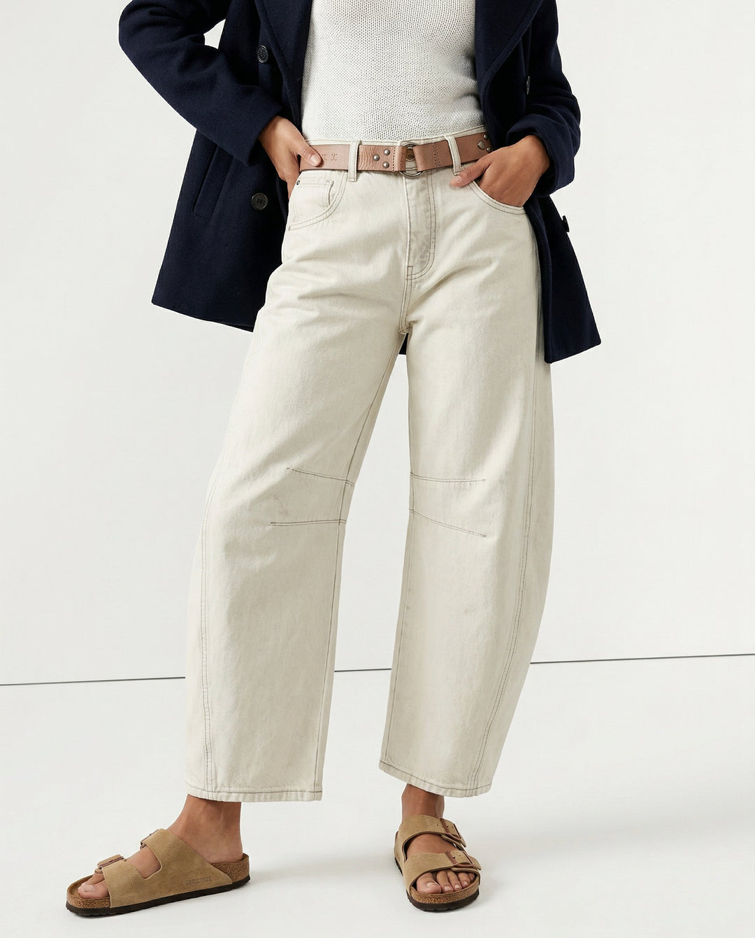 Malvine | Barrel Leg Cotton Denim Jeans