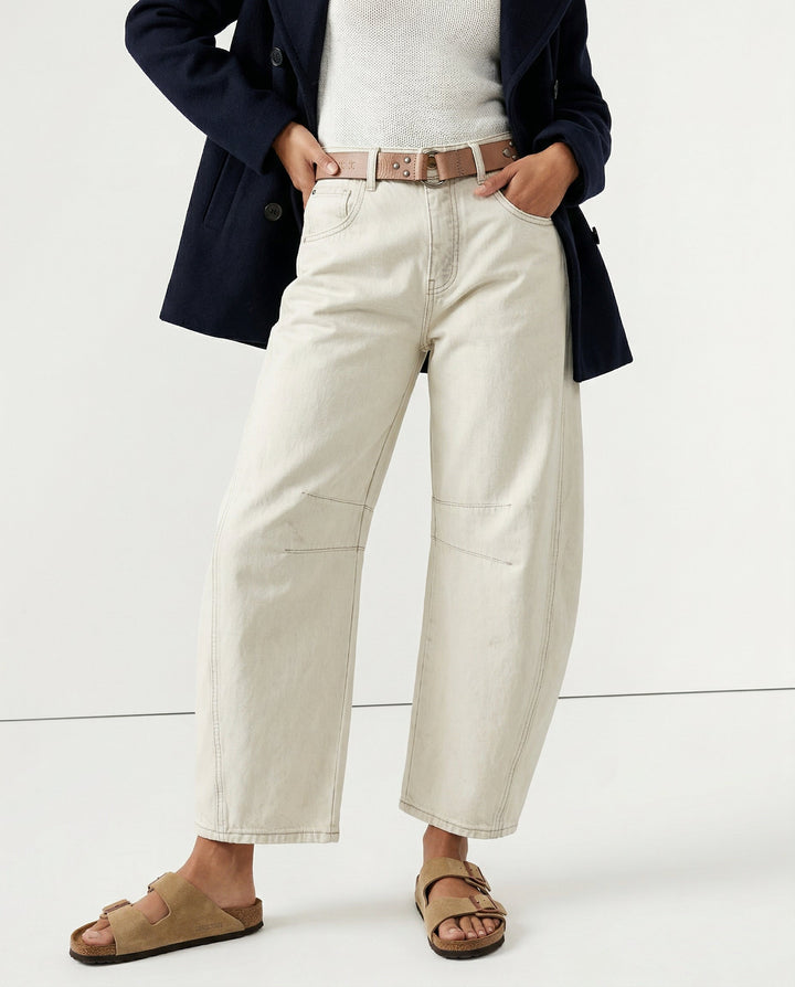 Malvine | Barrel Leg Cotton Denim Jeans