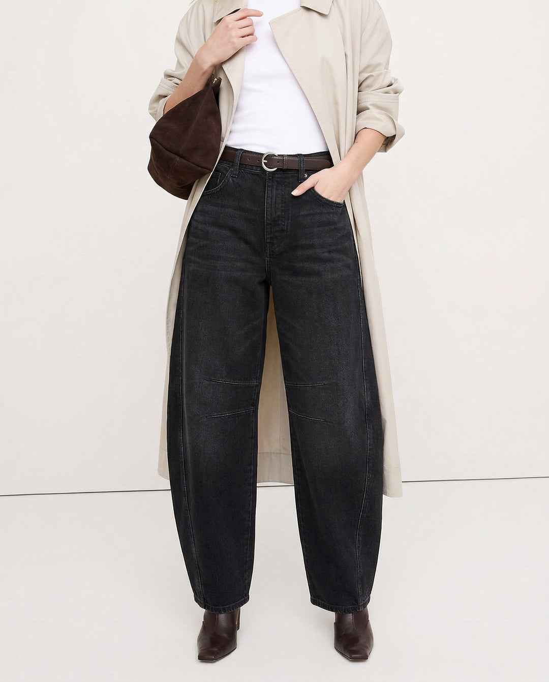 Malvine | Barrel Leg Cotton Denim Jeans
