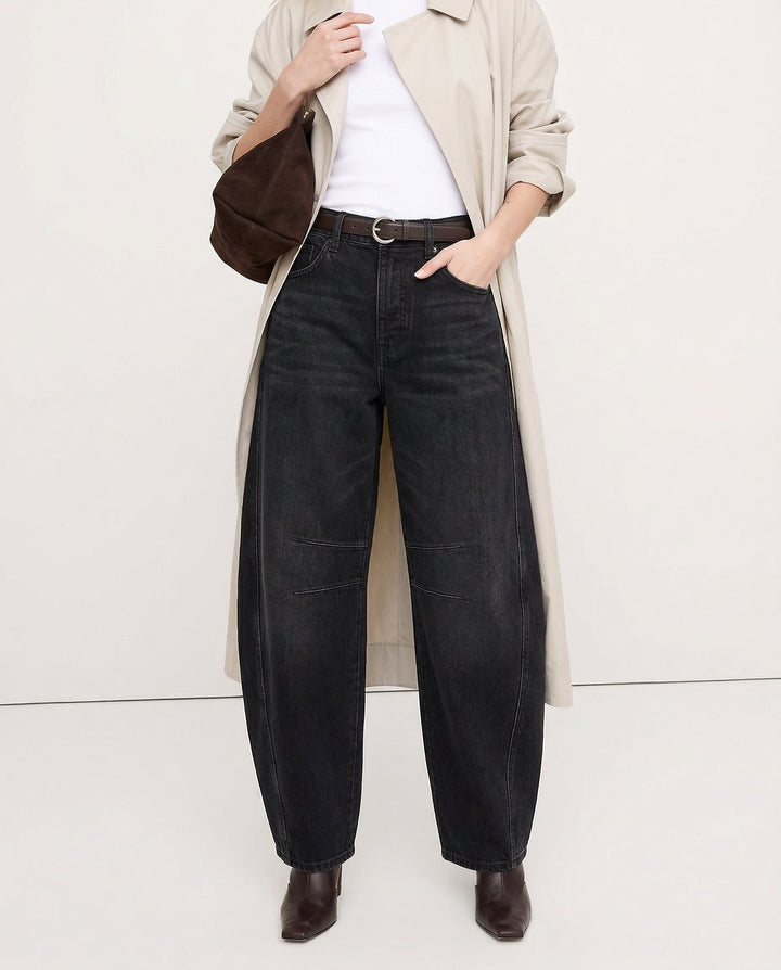Malvine | Barrel Leg Cotton Denim Jeans
