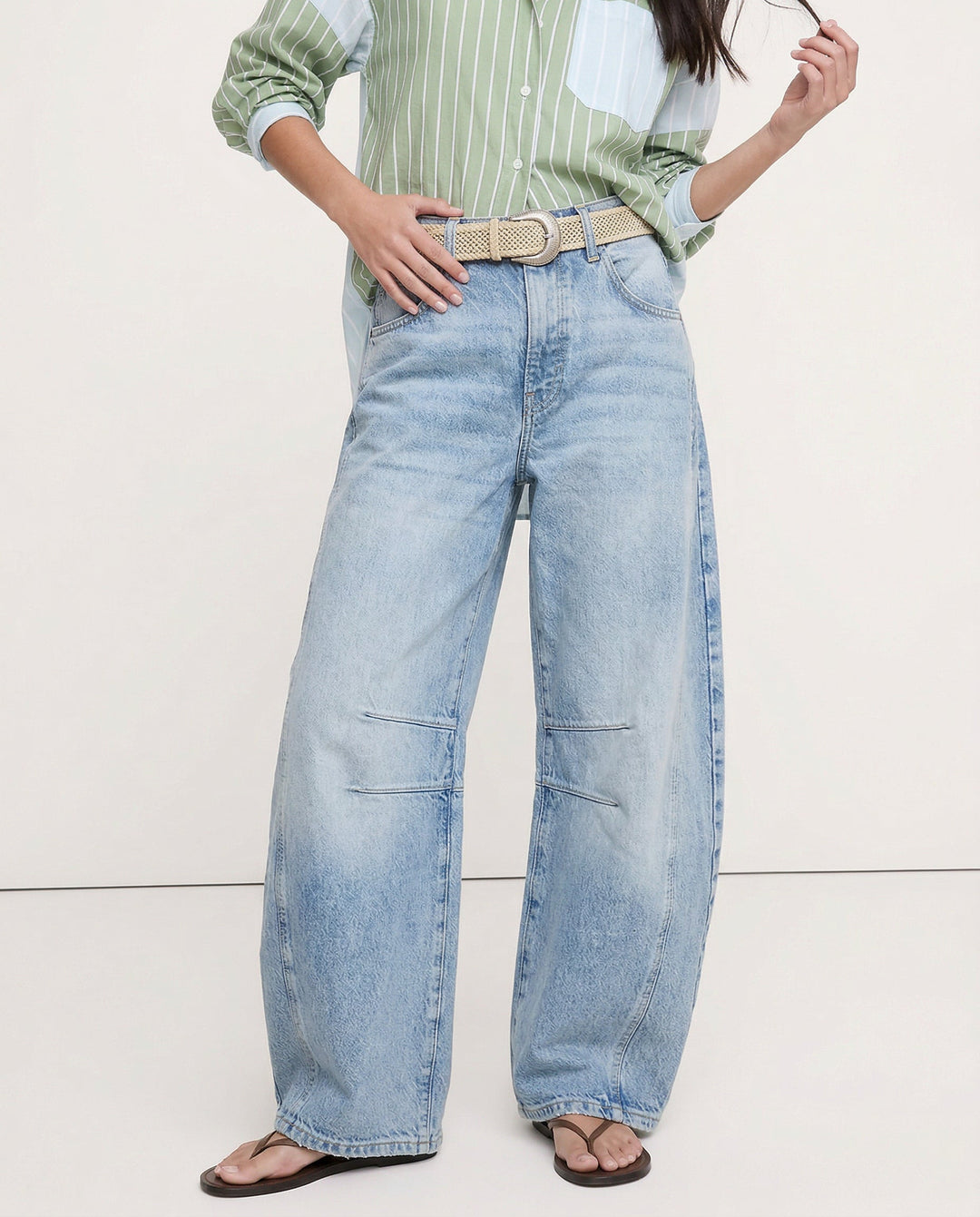 Malvine | Barrel Leg Cotton Denim Jeans