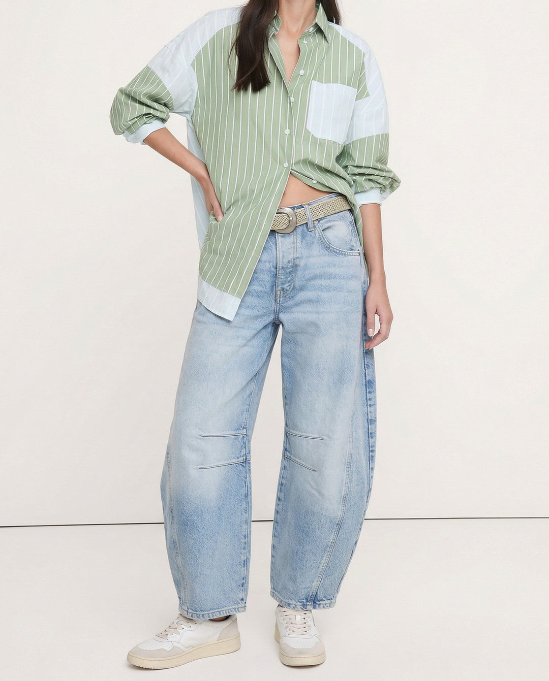 Malvine | Barrel Leg Cotton Denim Jeans