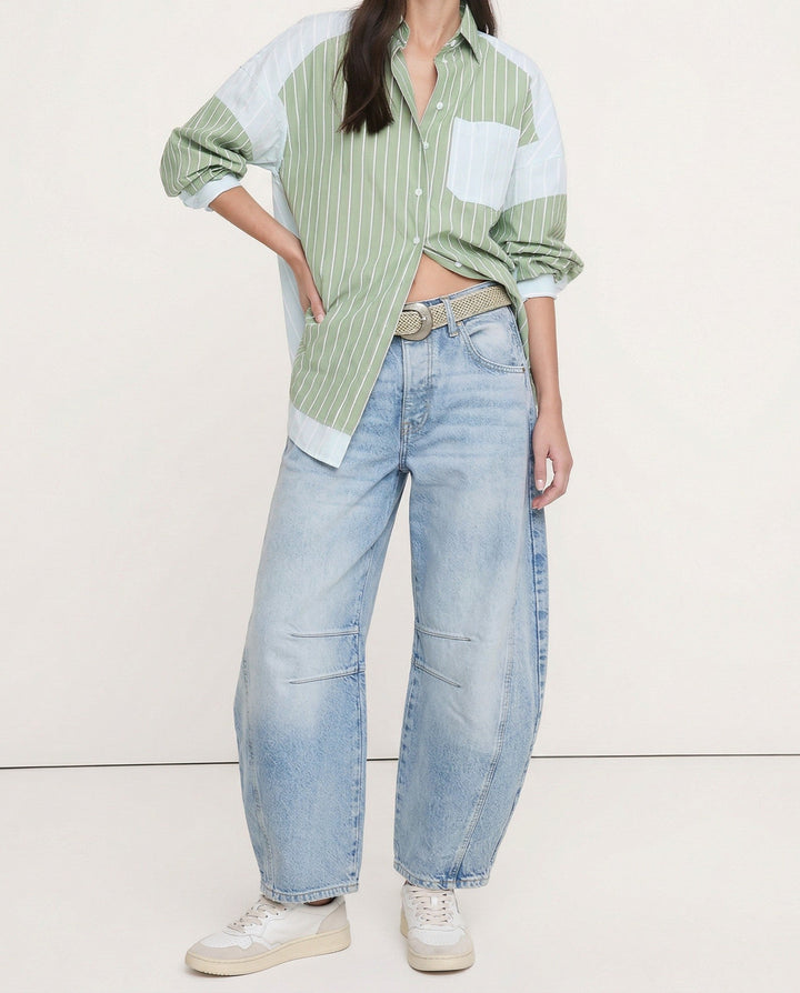Malvine | Barrel Leg Cotton Denim Jeans
