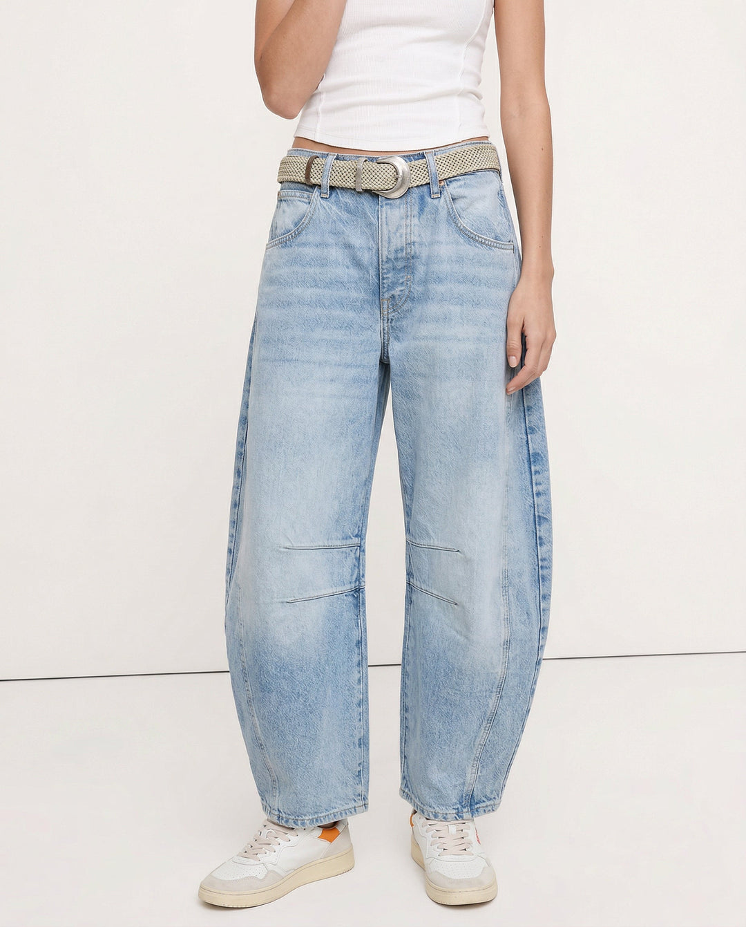 Malvine | Barrel Leg Cotton Denim Jeans