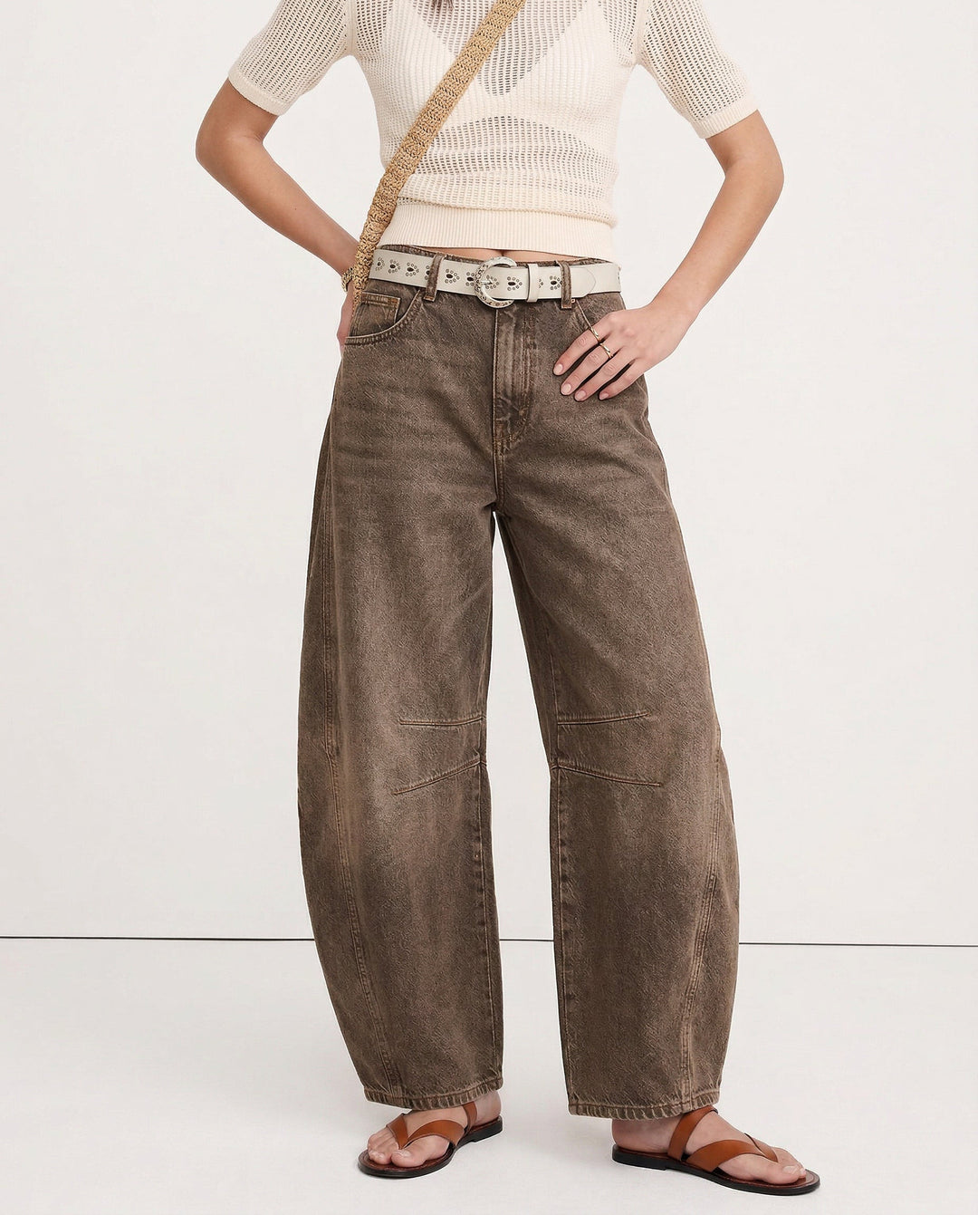 Malvine | Barrel Leg Cotton Denim Jeans