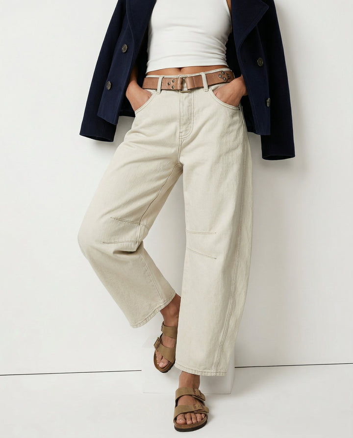 Malvine | Barrel Leg Cotton Denim Jeans