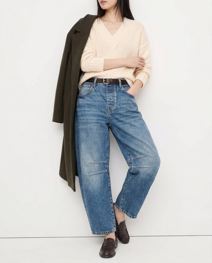 Malvine | Barrel Leg Cotton Denim Jeans