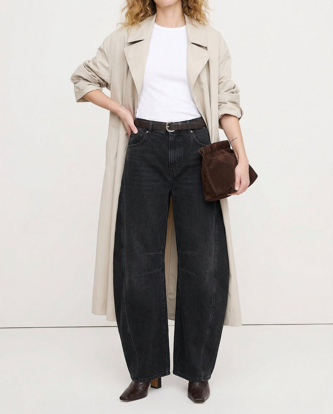 Malvine | Barrel Leg Cotton Denim Jeans