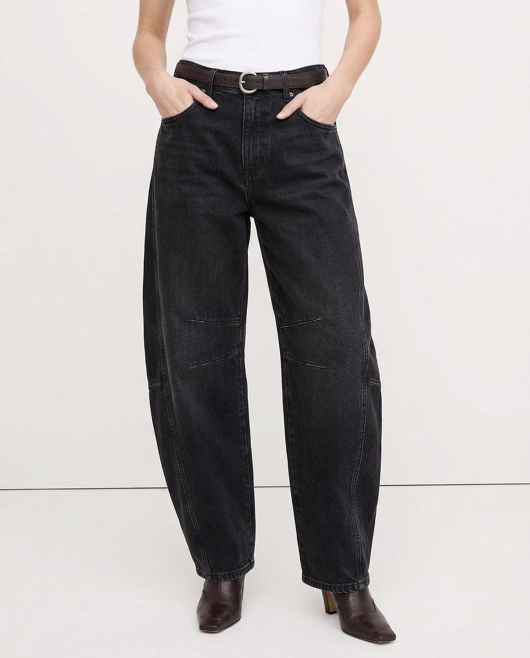 Malvine | Barrel Leg Cotton Denim Jeans
