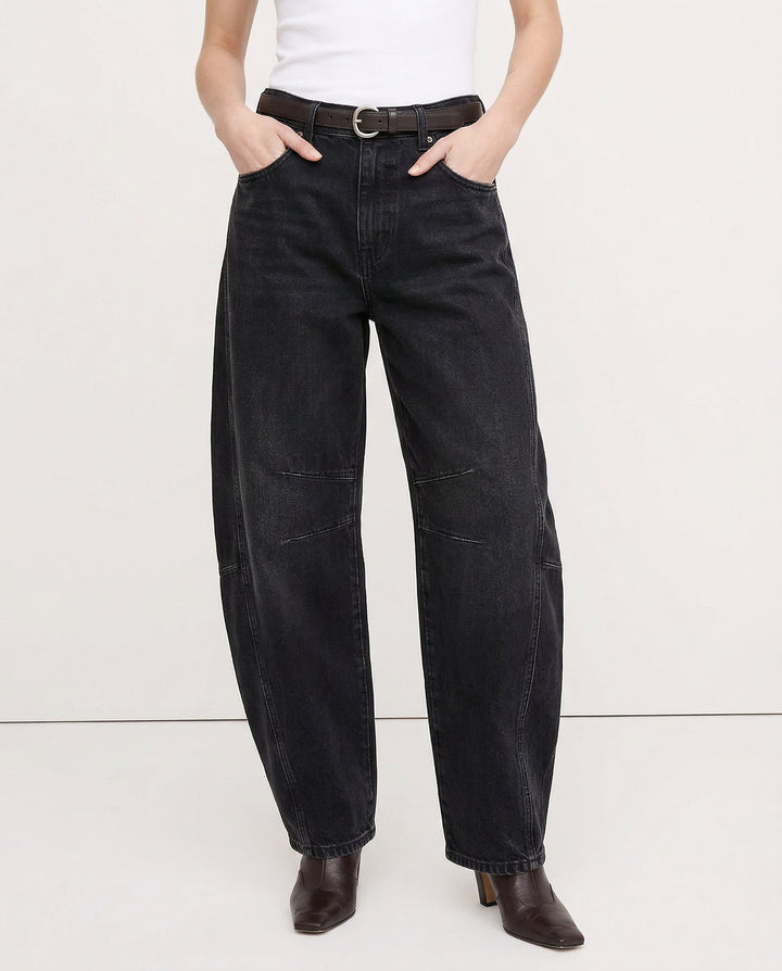 Malvine | Barrel Leg Cotton Denim Jeans