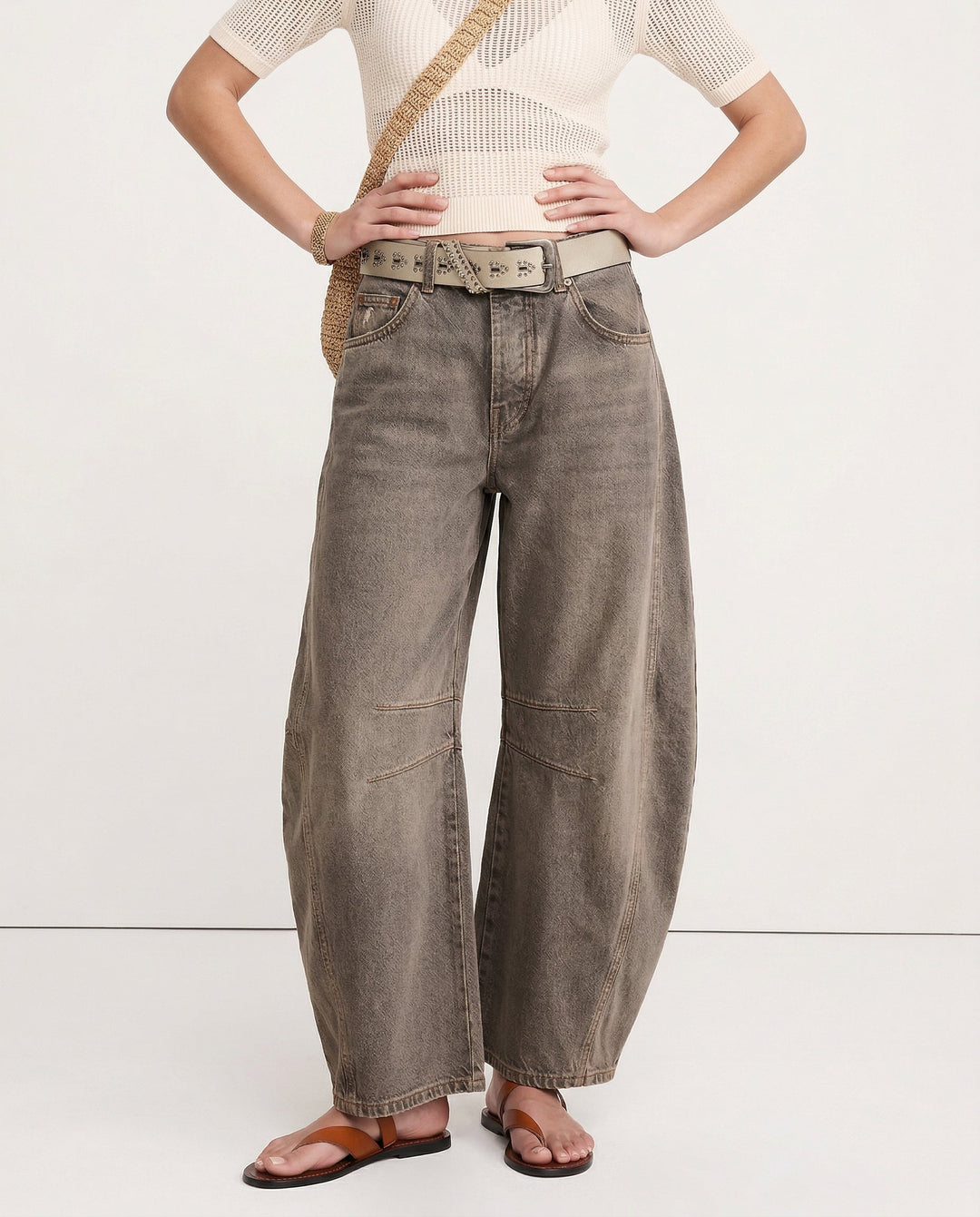 Malvine | Barrel Leg Cotton Denim Jeans