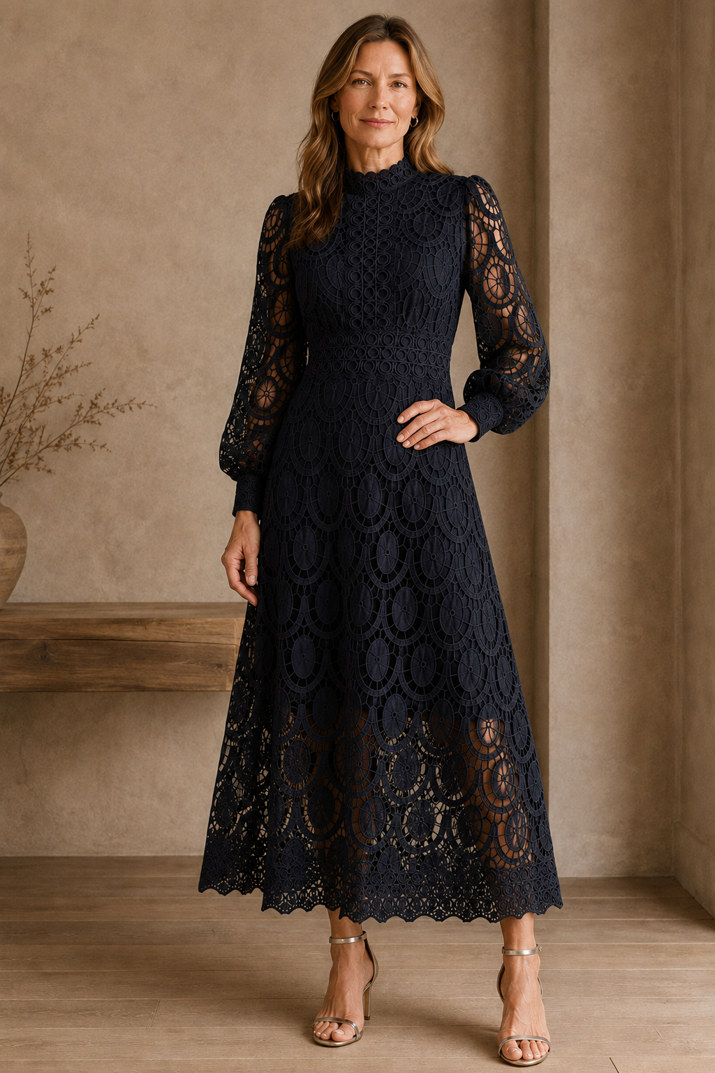 French Lace Evening Dress - Black