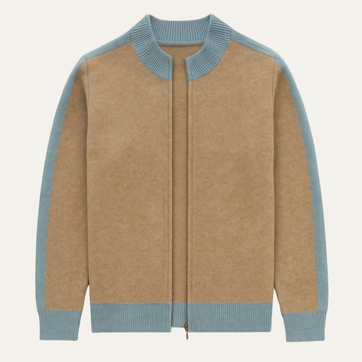Hugues | 100% Wool Jacquard Zip Knit