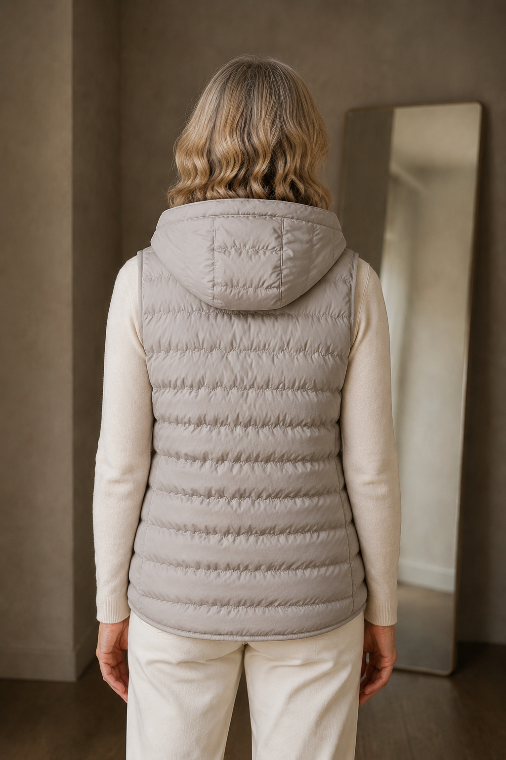 Gabrielle | 90% Down Hooded Vest - Grey