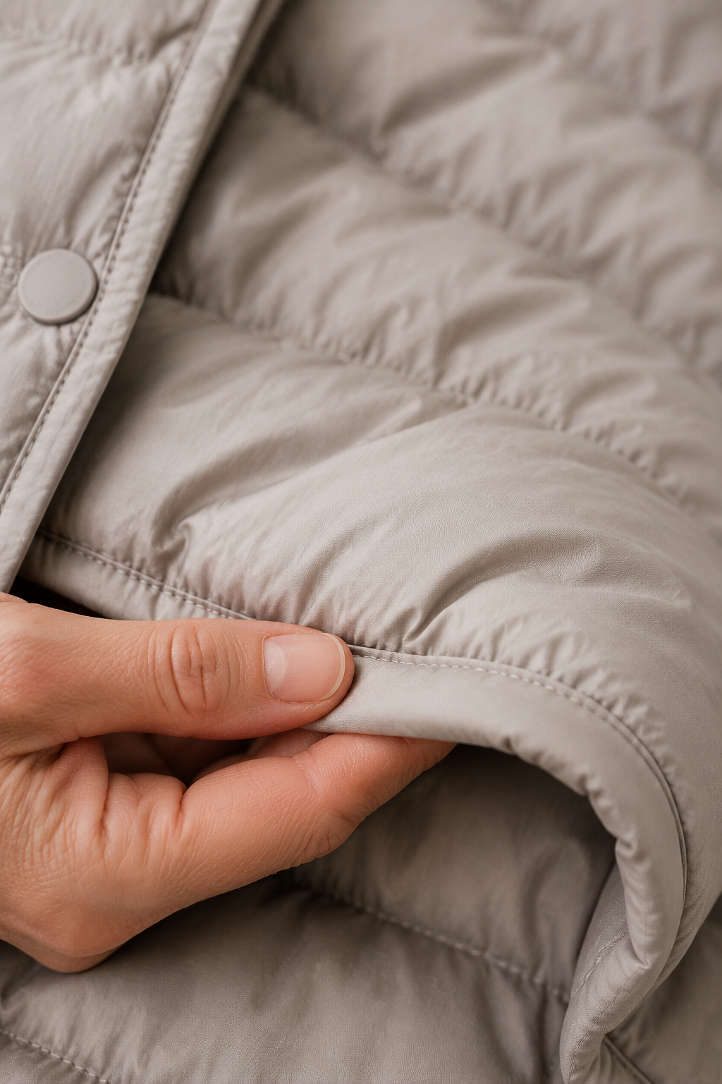 Gabrielle | 90% Down Hooded Vest - fabric close-up