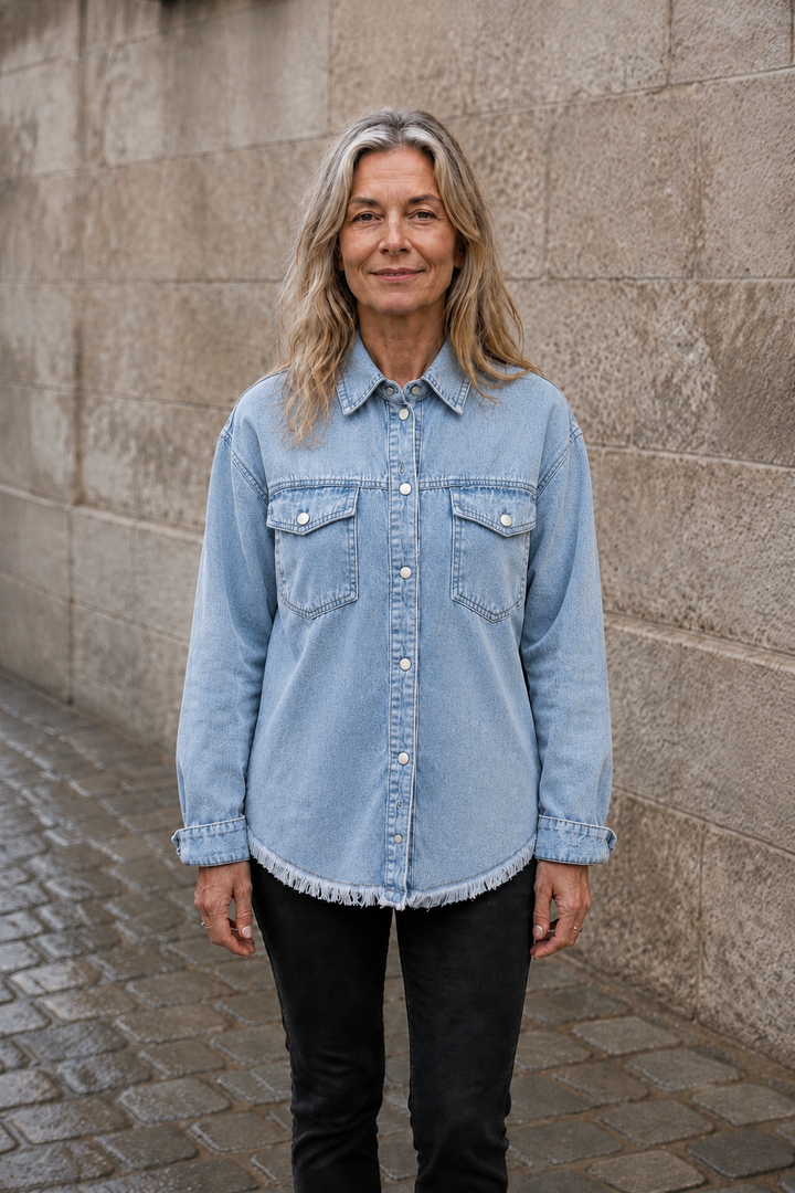 Genevieve | Heavy Denim Jacket, Roomy - Light Blue
