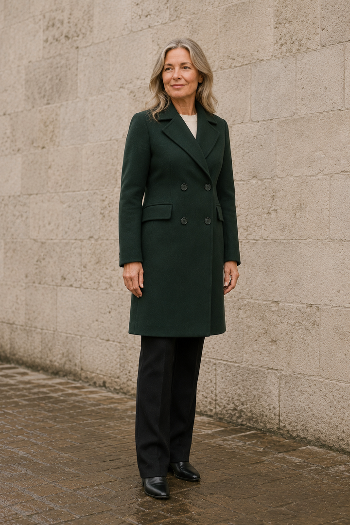 Georgette | Double-Breasted Overcoat - Green