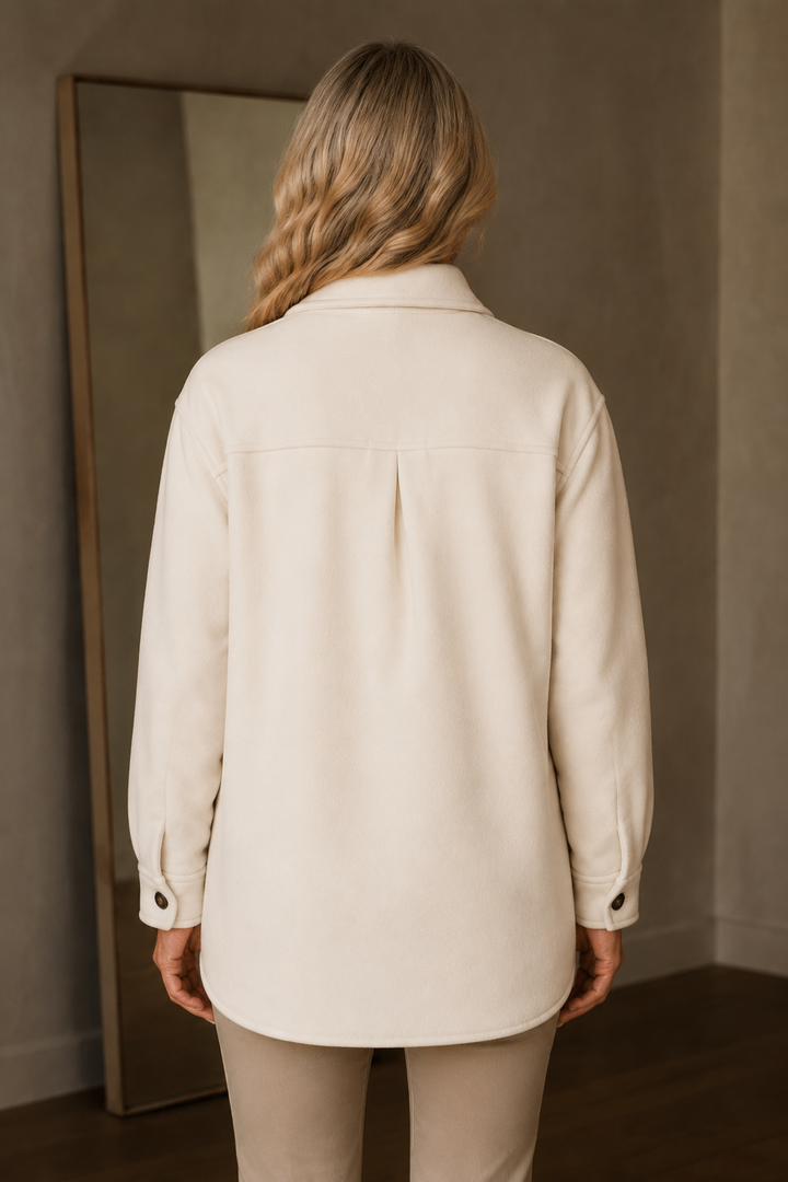 Glenda | Brushed Oversized Shirt Jacket - White