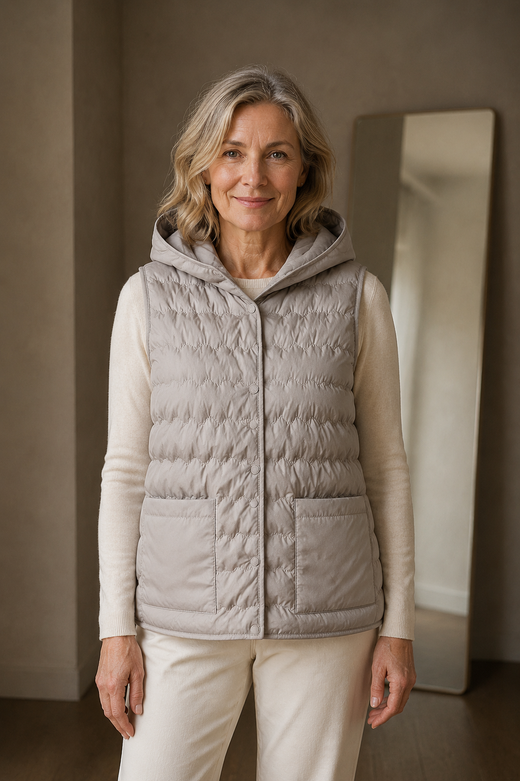 Gold Rush puffer vest closed