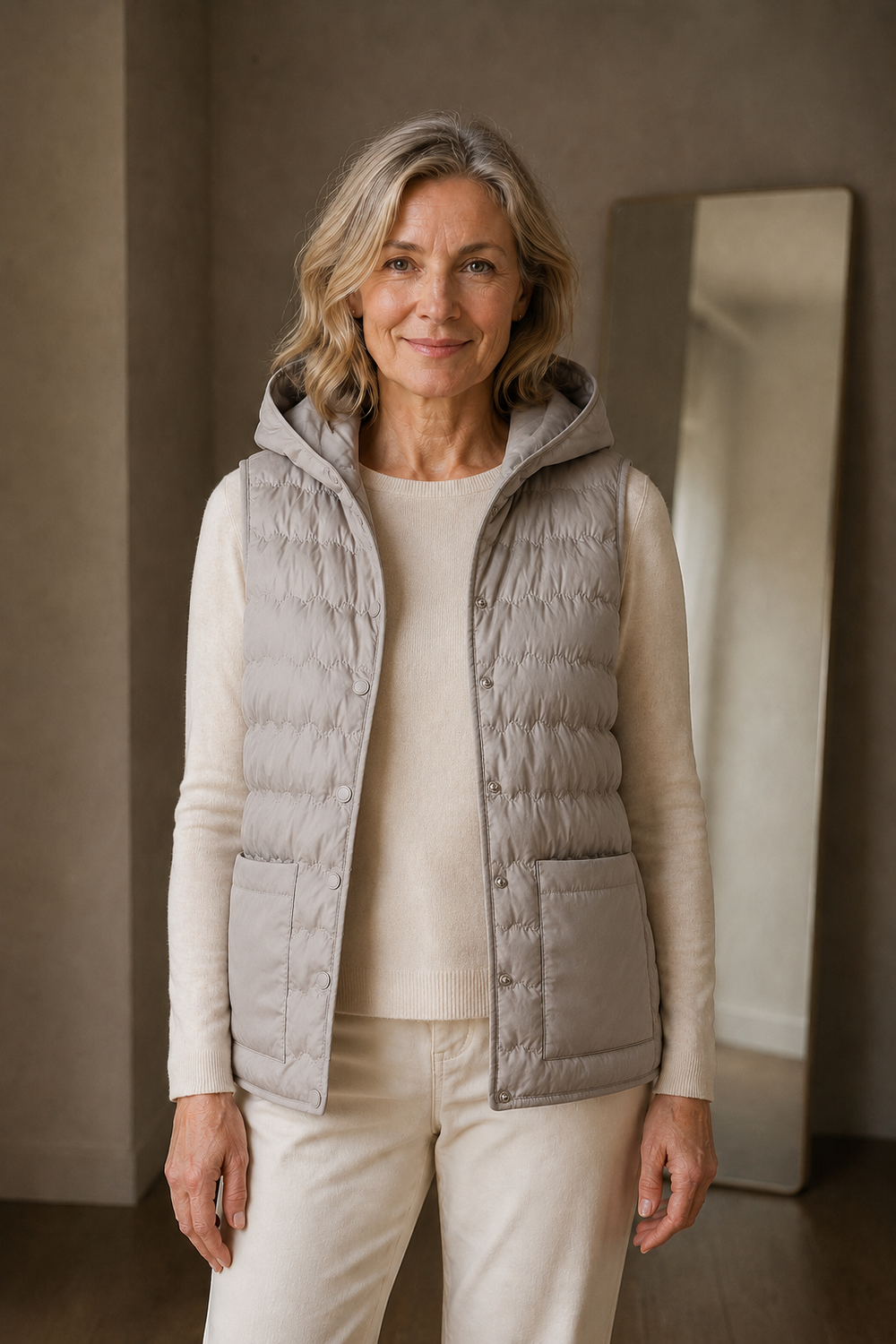 Gold Rush puffer vest open