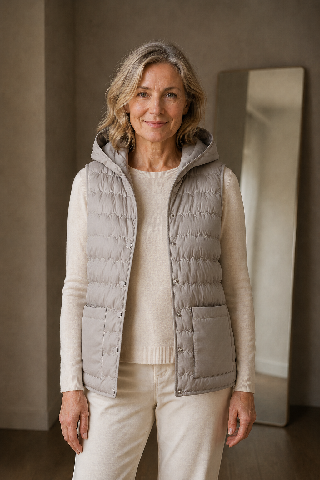 Gold Rush puffer vest open