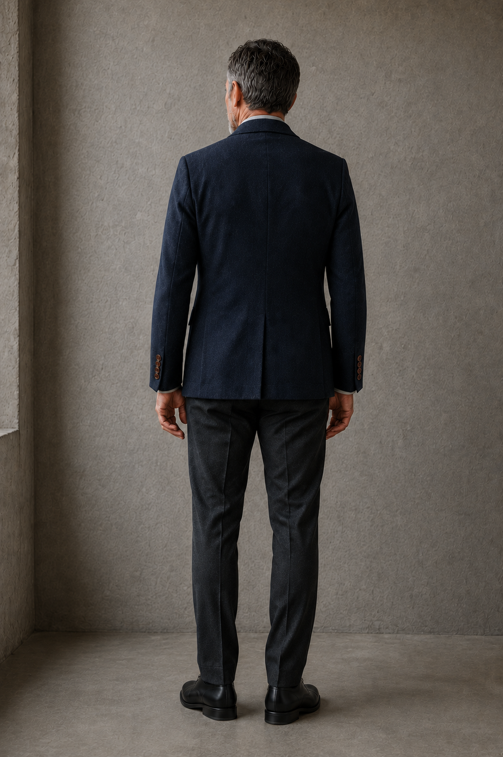 Gravedona navy herringbone blazer back