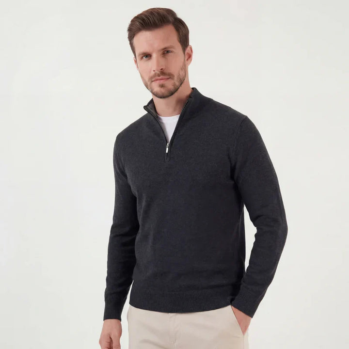 Omer | Stand Collar Quarter Zip Knit