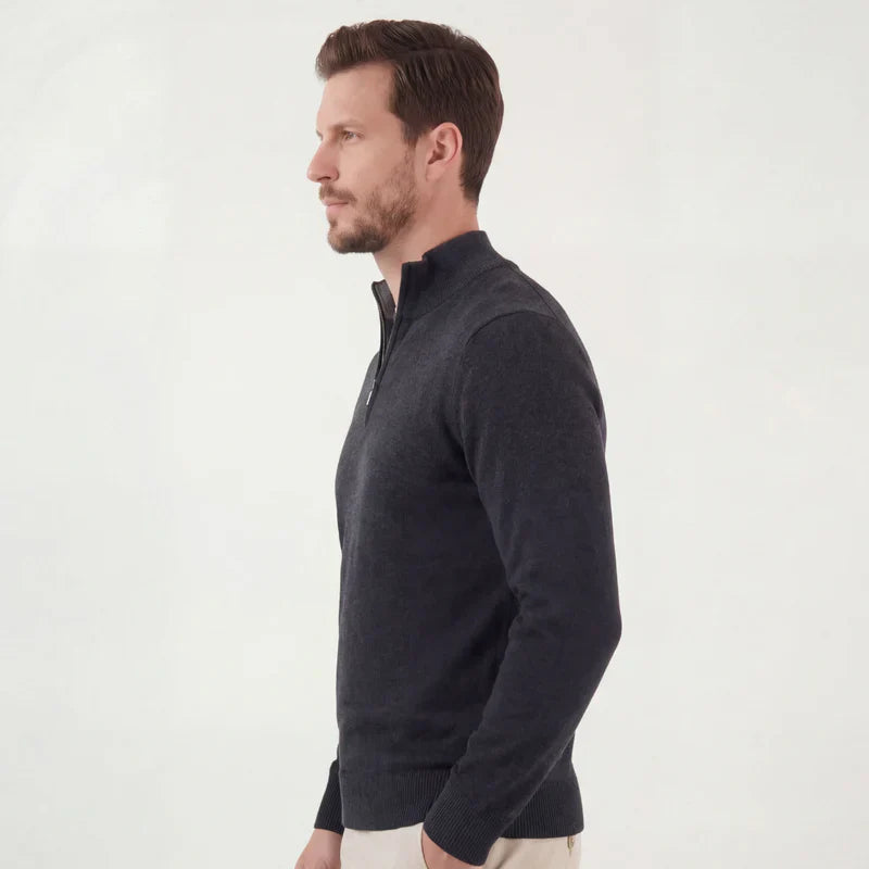 Omer | Stand Collar Quarter Zip Knit