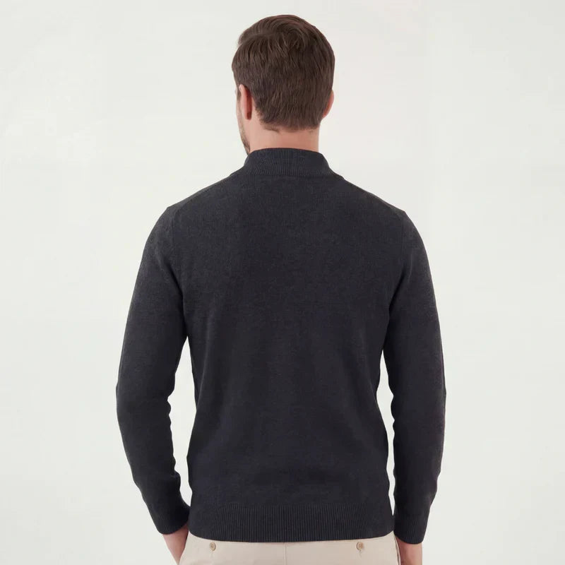 Omer | Stand Collar Quarter Zip Knit