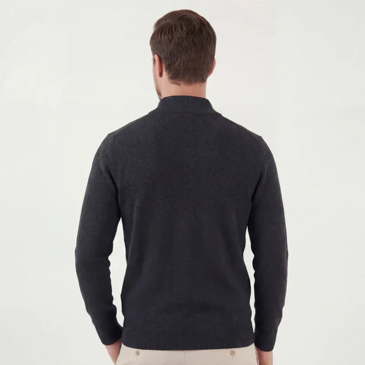 Omer | Stand Collar Quarter Zip Knit