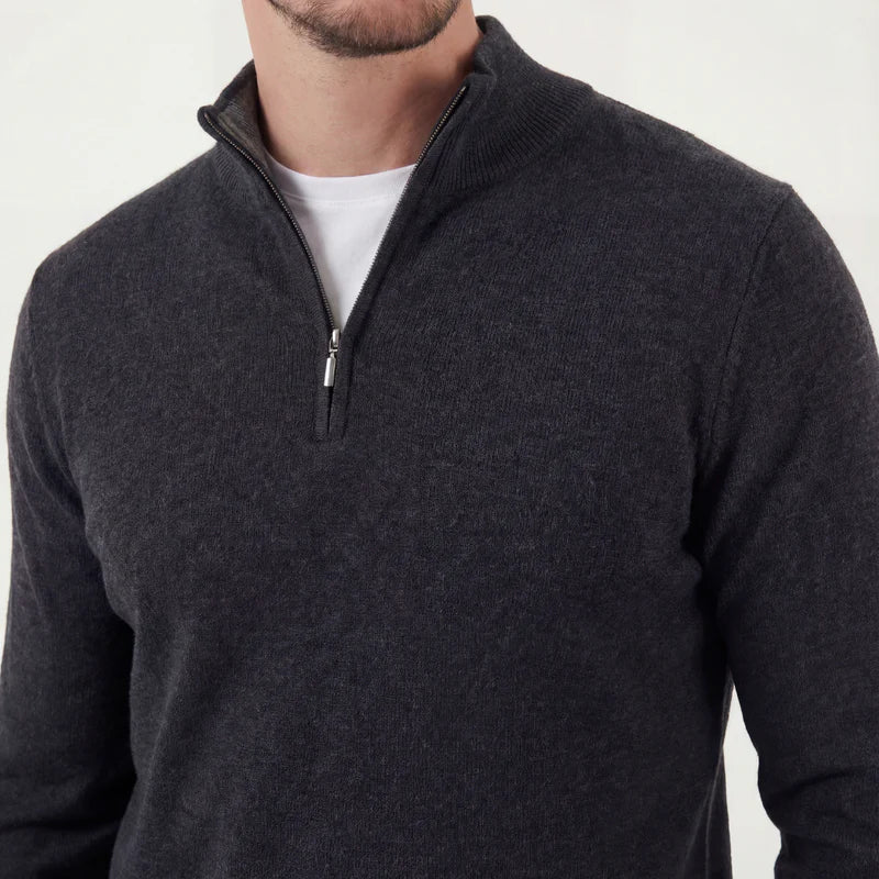 Omer | Stand Collar Quarter Zip Knit