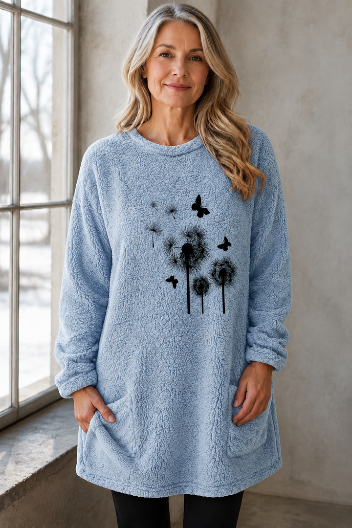 Harper | Reversible Fleece Sweatshirt - Light Blue