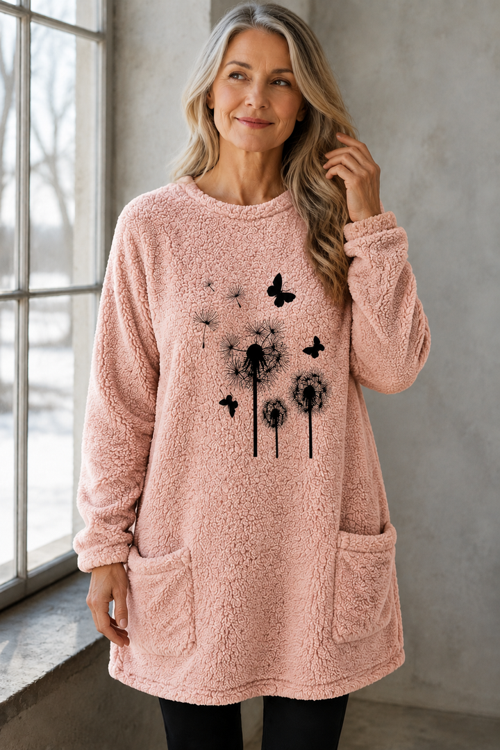 Harper | Reversible Fleece Sweatshirt - Pink