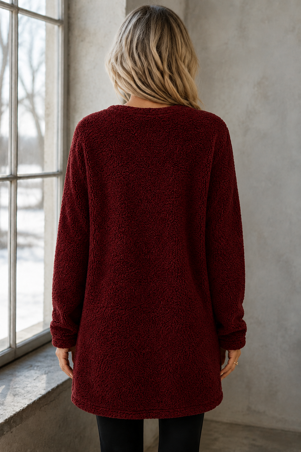 Harper | Reversible Fleece Sweatshirt - Red
