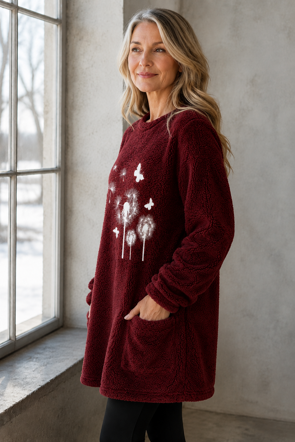 Harper | Reversible Fleece Sweatshirt - Red