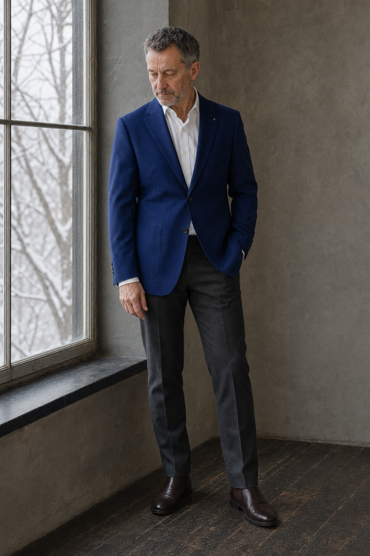 Henderson navy blazer natural full length hero