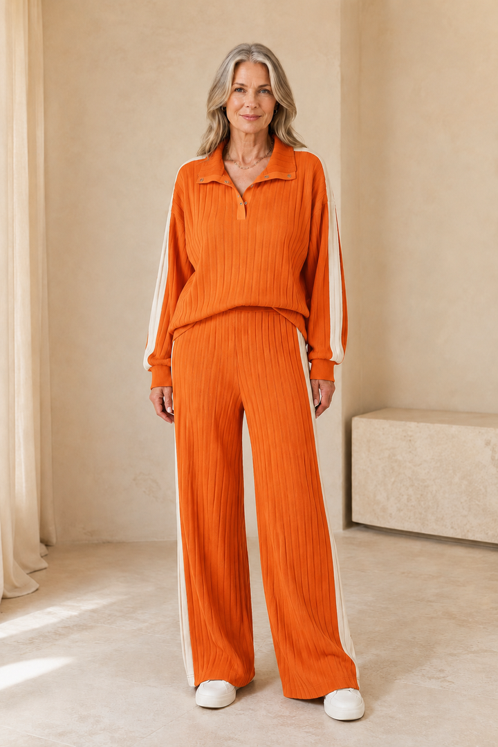 Hermance | Contrast Bound Two Piece Set - Orange