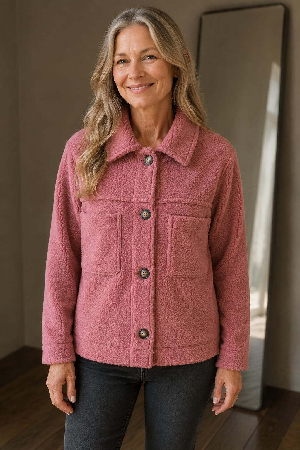 Hip Length Relaxed Jacket closed