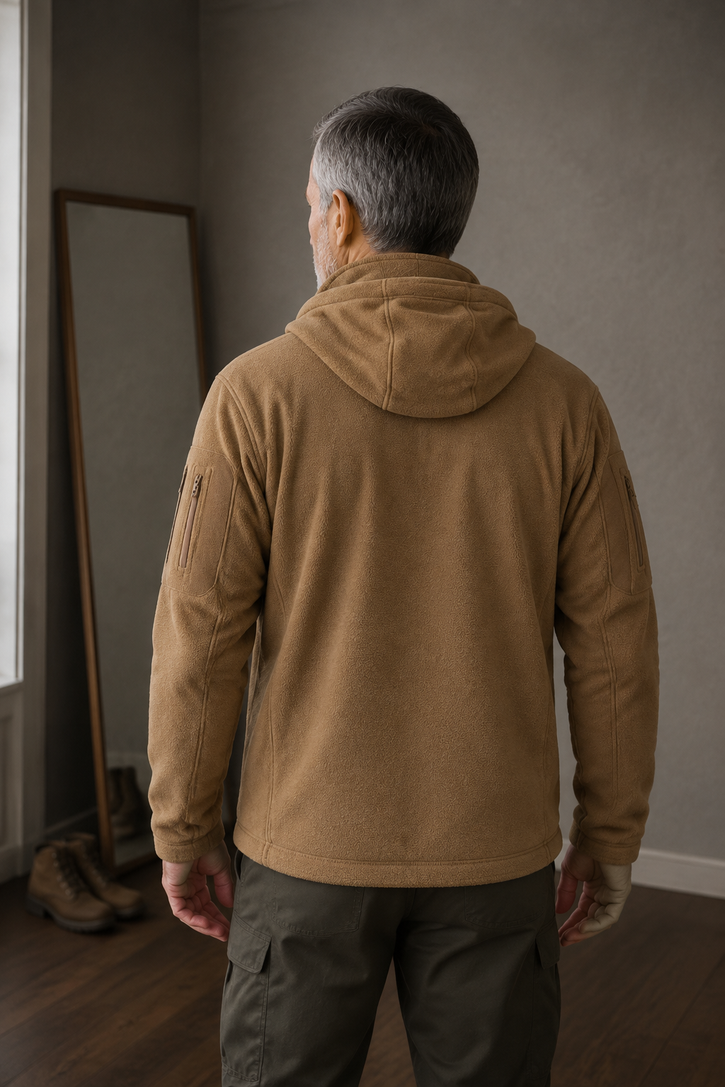 Hooded Tactical Fleece Jacket - back