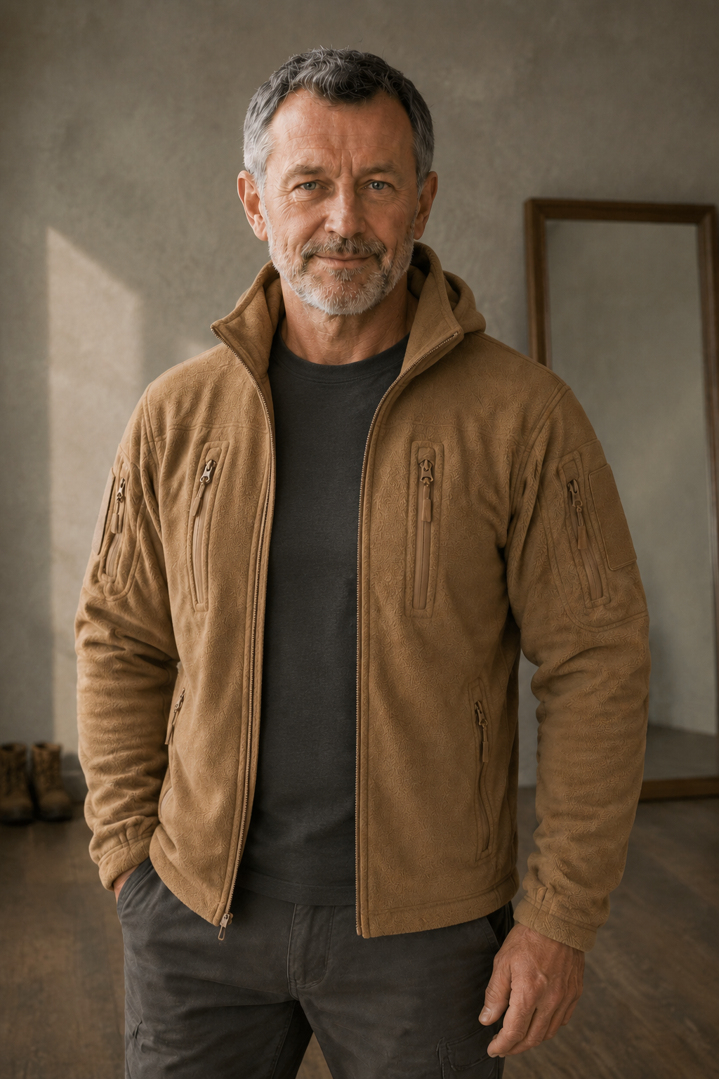 Hooded Tactical Fleece Jacket - hero open