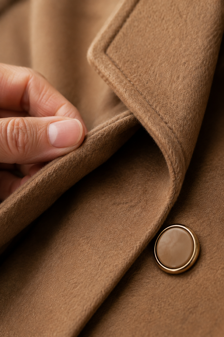 Huguette | Double-Faced Wool Cape - fabric close-up